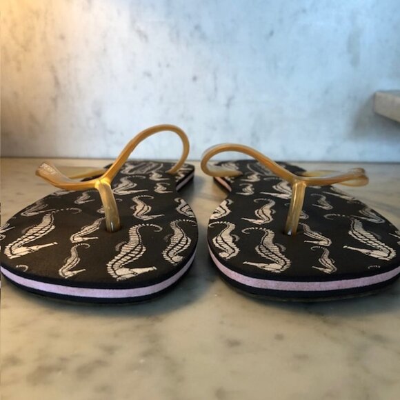 SPERRY TOP-SIDER Seahorse Print Black Flip Flop M 7-8 - Picture 10 of 15